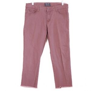 Indigo Rein Rosé Color Ankle Cropped Jeans, Distressed Cuffs, Size 11